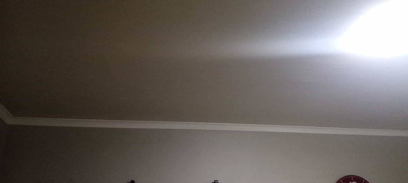 Ceiling and cornice detail along the wall line