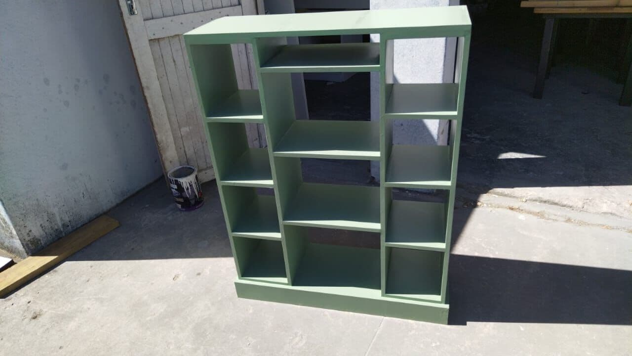 Green cube bookcase